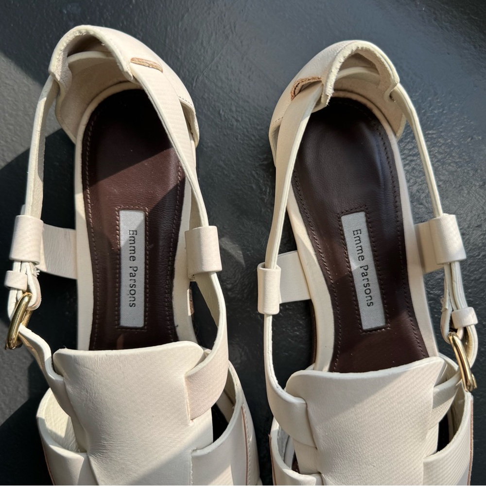 Emme Parsons Ernest Leather Fisherman Sandal Ivory Calfskin - Picture 7 of 8